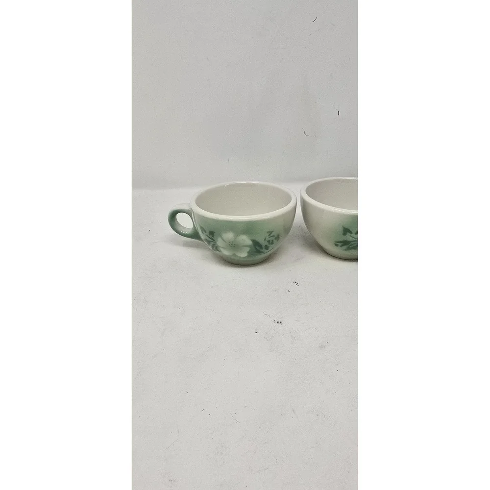 Vtg Syracuse china‎ Millbrook airbrush flower coffee cup cottagecore set of 2